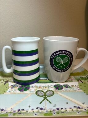 Wimbledon small cream/milk pitcher with Wimbledon Logo - White, Green & Purple